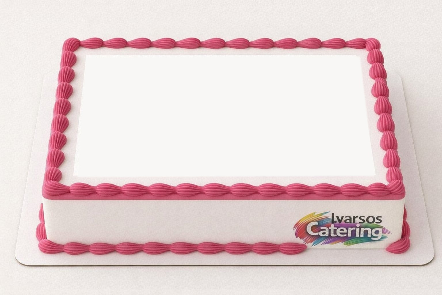 Βάση τούρτας με λευκή περιοχή εκτύπωσης και ροζ γλάσο